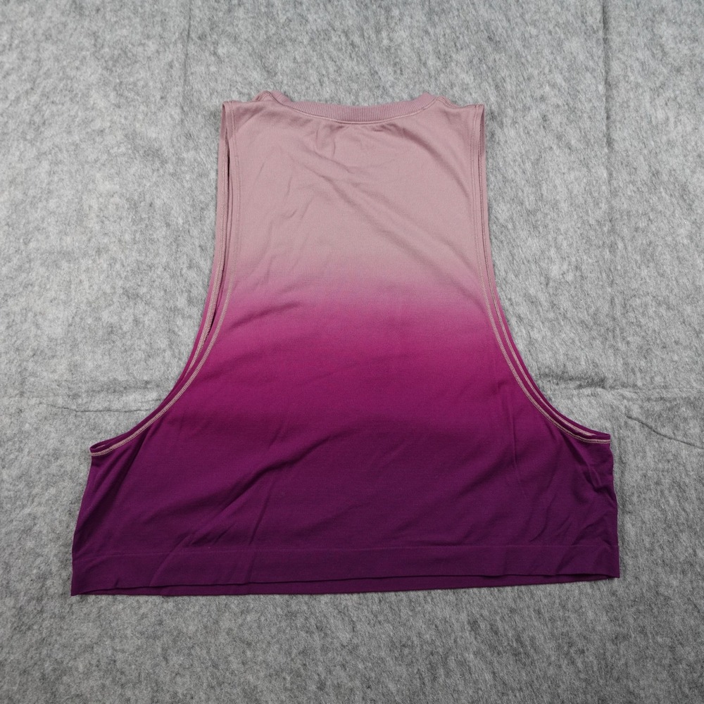 Athleta Top Women Small Purple Mineral Wash Crop Tank Ombre Dip Dye Muscle - Picture 3 of 7